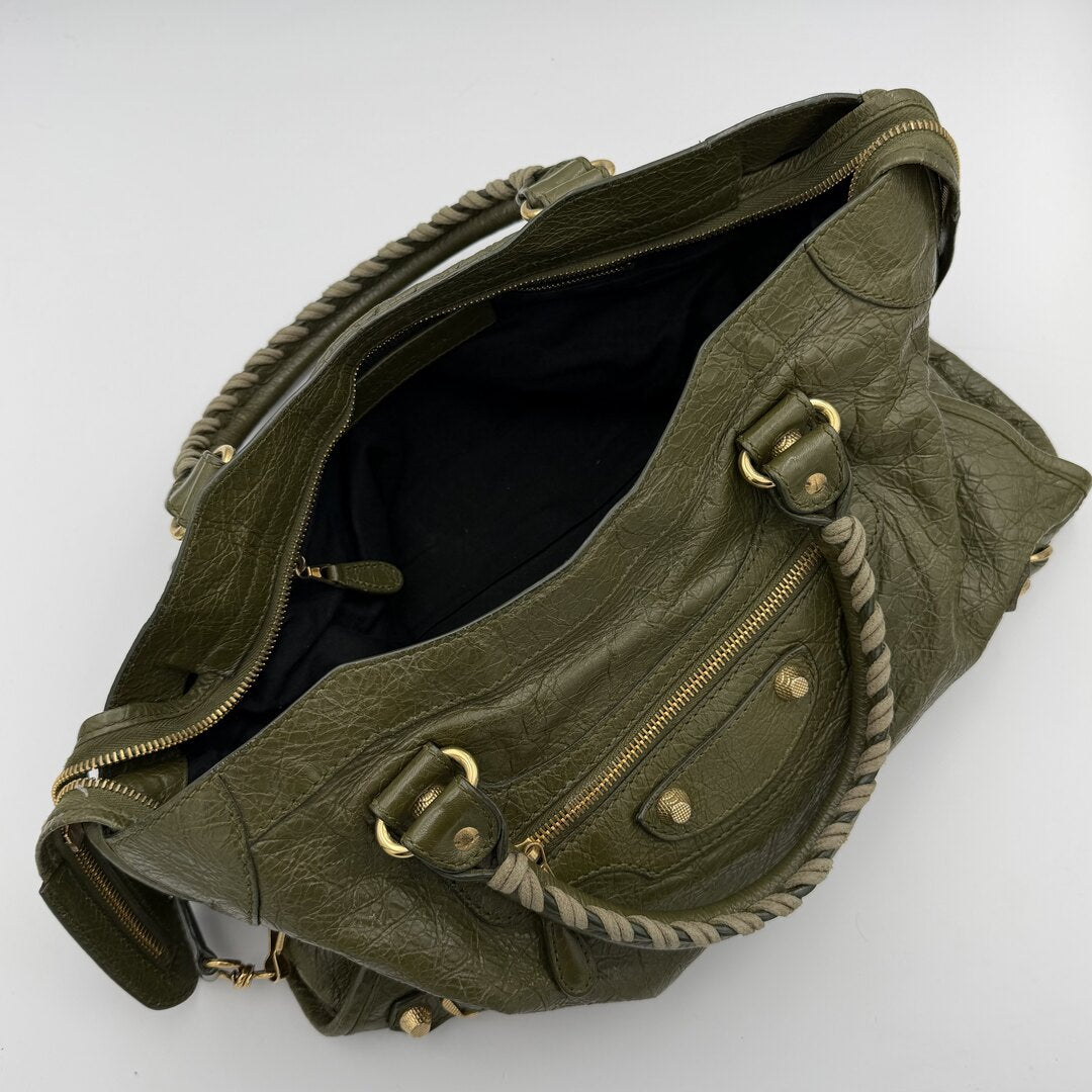 2015 Balenciaga The Giant City Leather Dark Green Bag