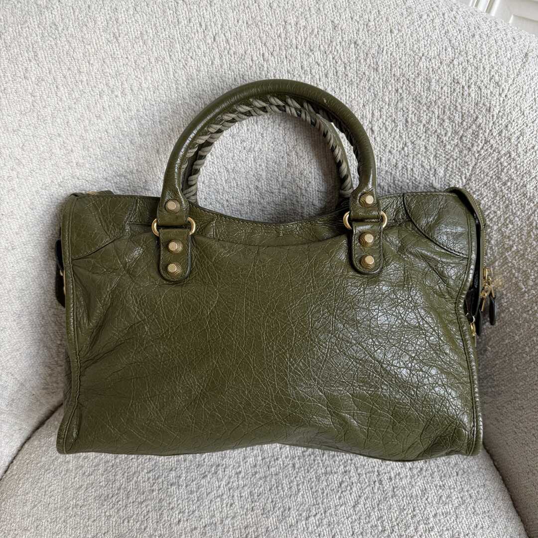2015 Balenciaga The Giant City Leather Dark Green Bag