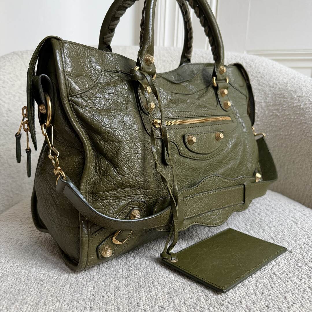 2015 Balenciaga The Giant City Leather Dark Green Bag