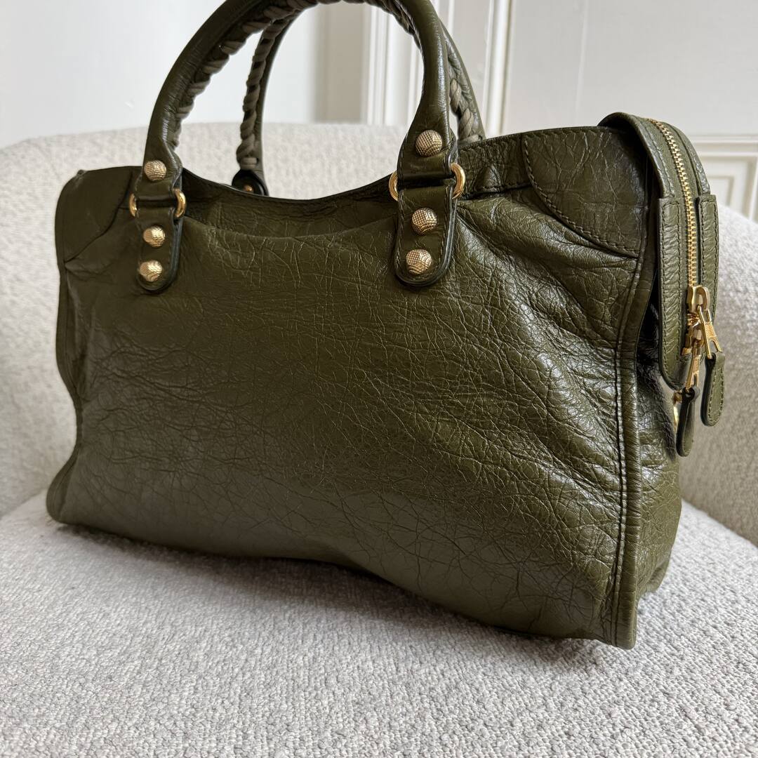 2015 Balenciaga The Giant City Leather Dark Green Bag