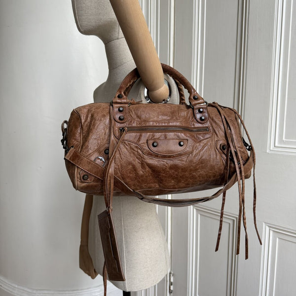 2003 Balenciaga The Twiggy Brown Leather Handbag