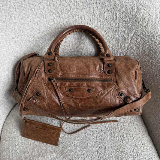 2003 Balenciaga The Twiggy Brown Leather Handbag