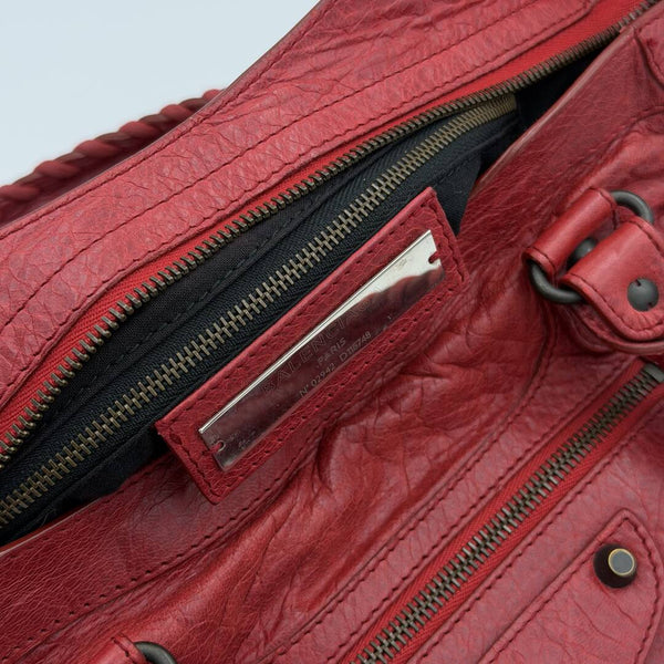 2015 Balenciaga City Leather Red Handbag