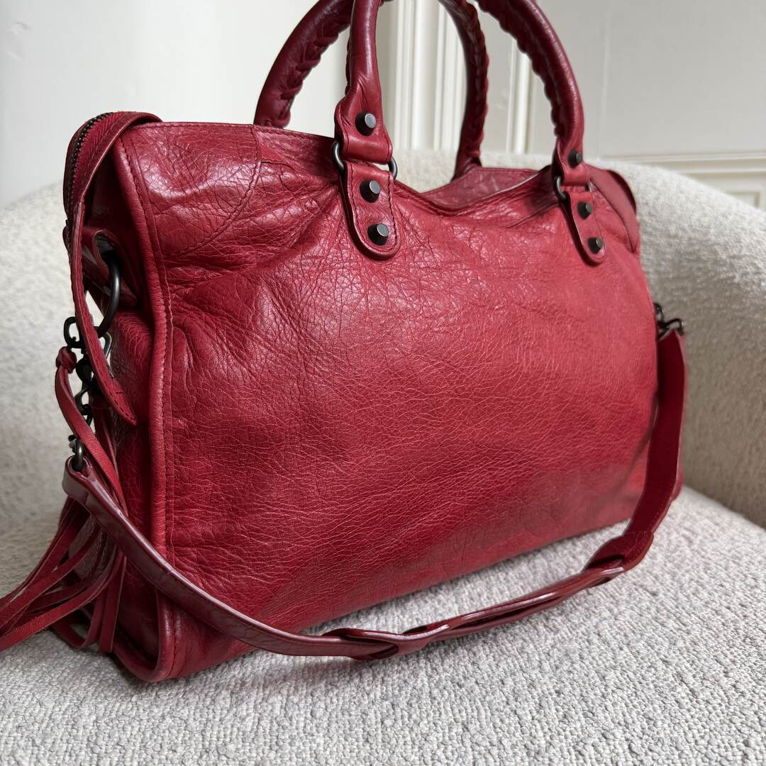 2015 Balenciaga City Leather Red Handbag