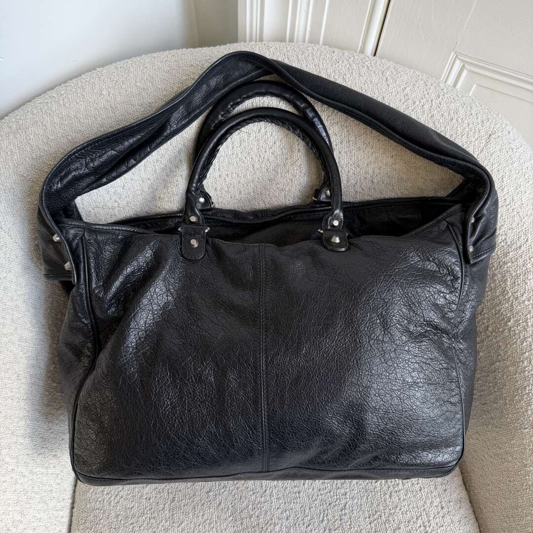 2014 Balenciaga Motocross Classic Bridge Black Leather Bag