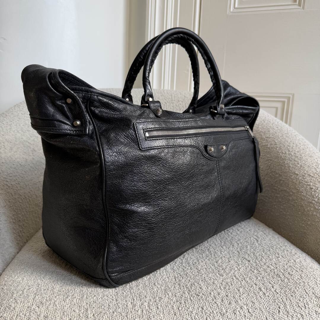 2014 Balenciaga Motocross Classic Bridge Black Leather Bag