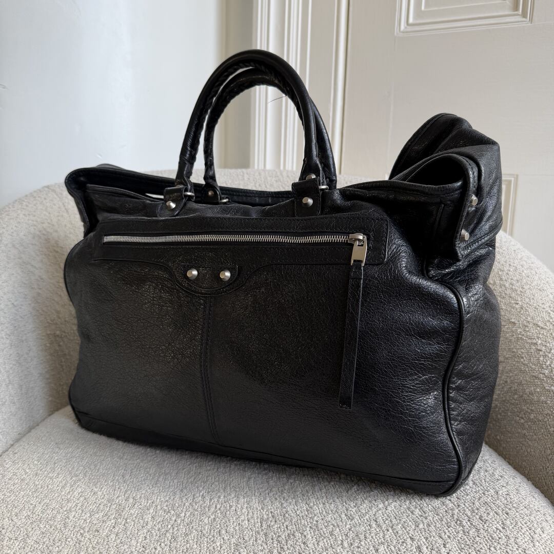 2014 Balenciaga Motocross Classic Bridge Black Leather Bag