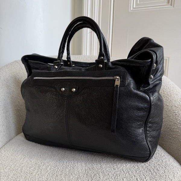 2014 Balenciaga Motocross Classic Bridge Black Leather Bag