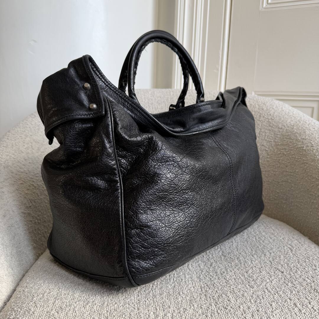 2014 Balenciaga Motocross Classic Bridge Black Leather Bag