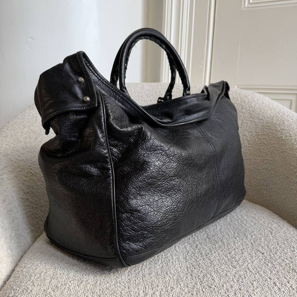 2014 Balenciaga Motocross Classic Bridge Black Leather Bag
