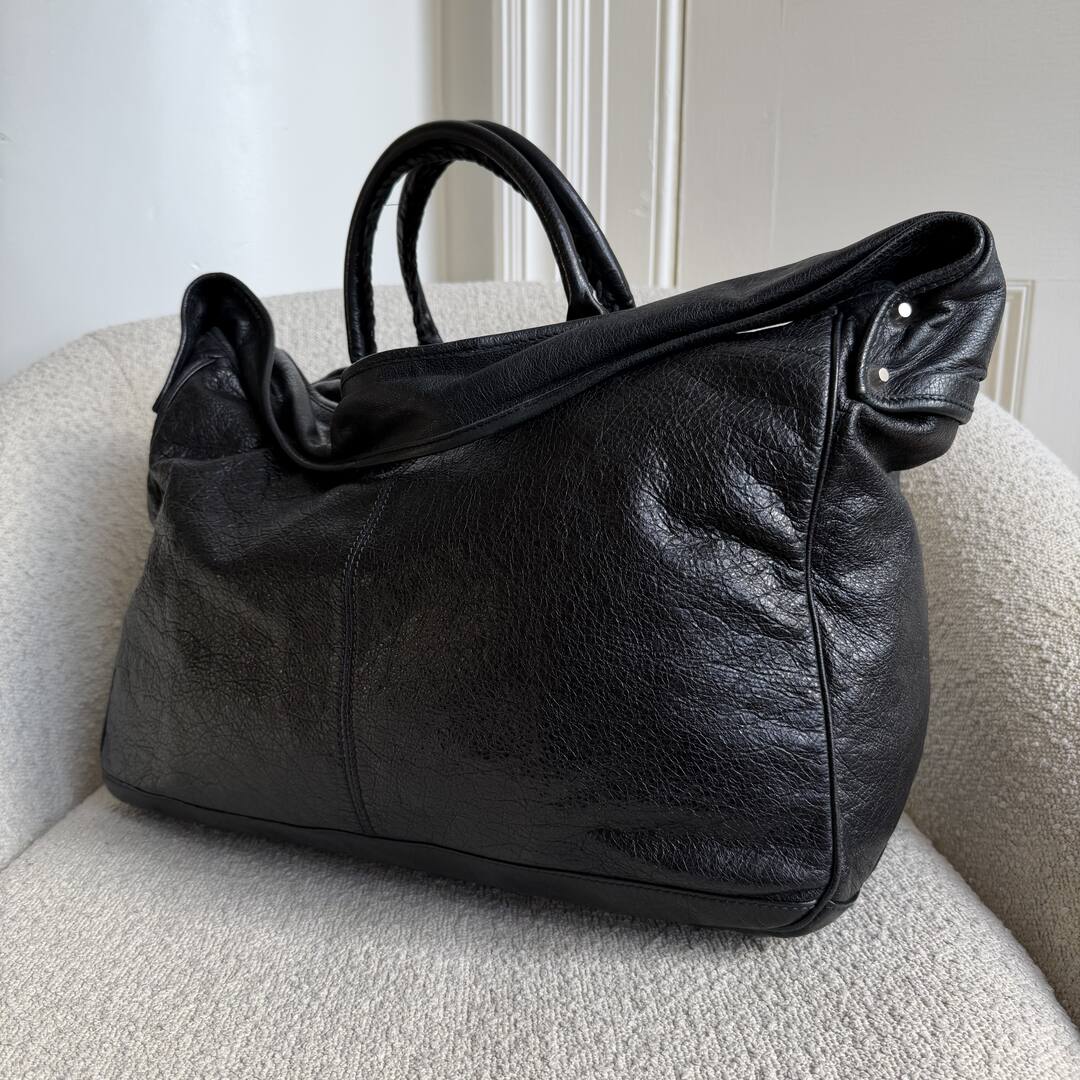 2014 Balenciaga Motocross Classic Bridge Black Leather Bag