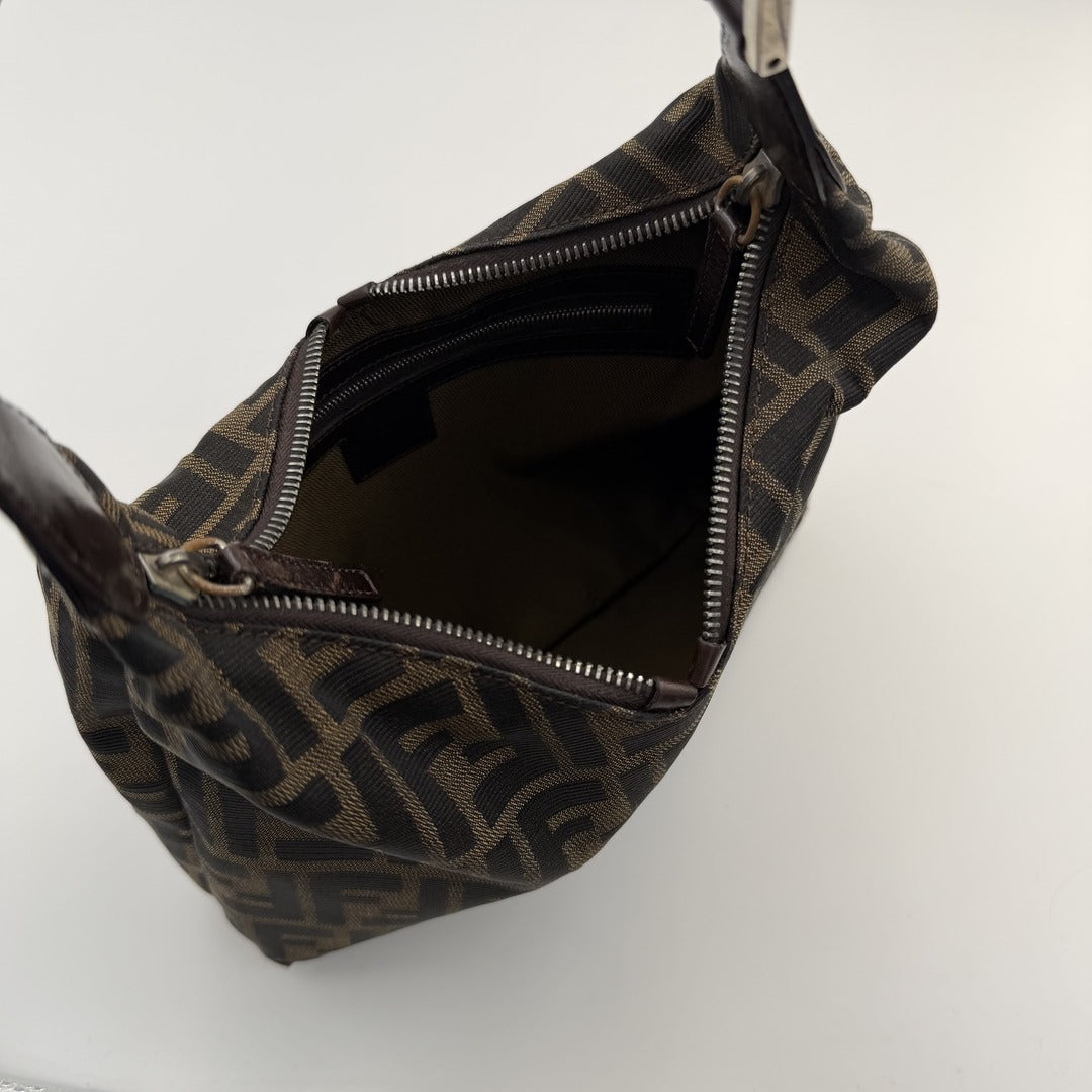 Fendi Zucca Canvas Brown Shoulder Bag