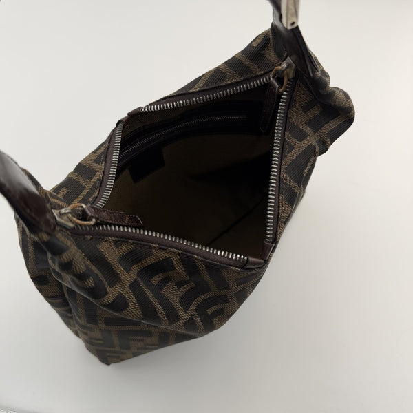 Fendi Zucca Canvas Brown Shoulder Bag