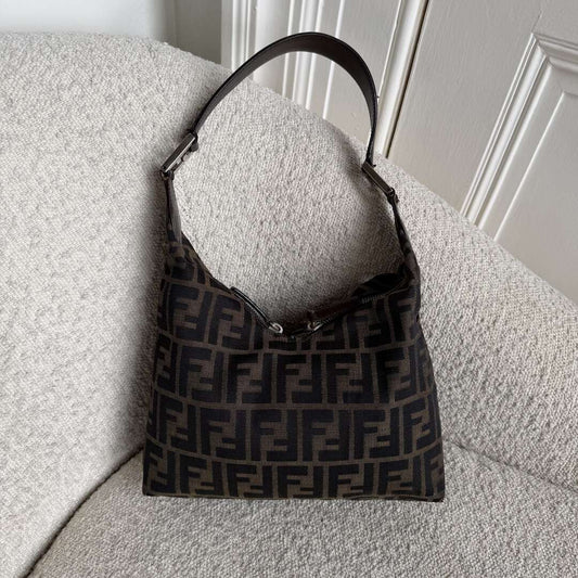 Fendi Zucca Canvas Brown Shoulder Bag