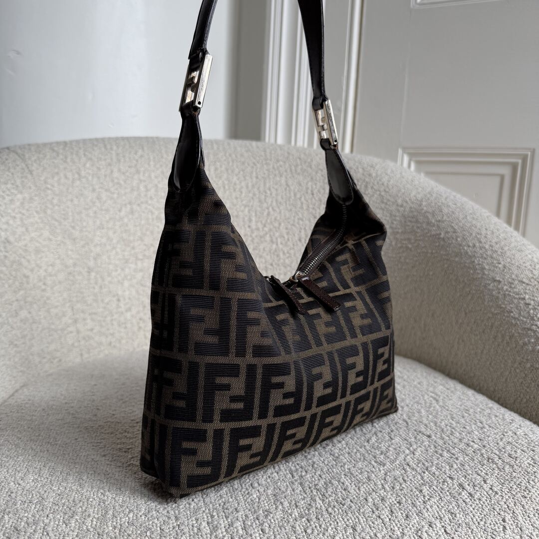 Fendi Zucca Canvas Brown Shoulder Bag