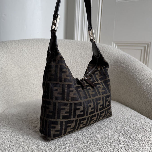 Fendi Zucca Canvas Brown Shoulder Bag