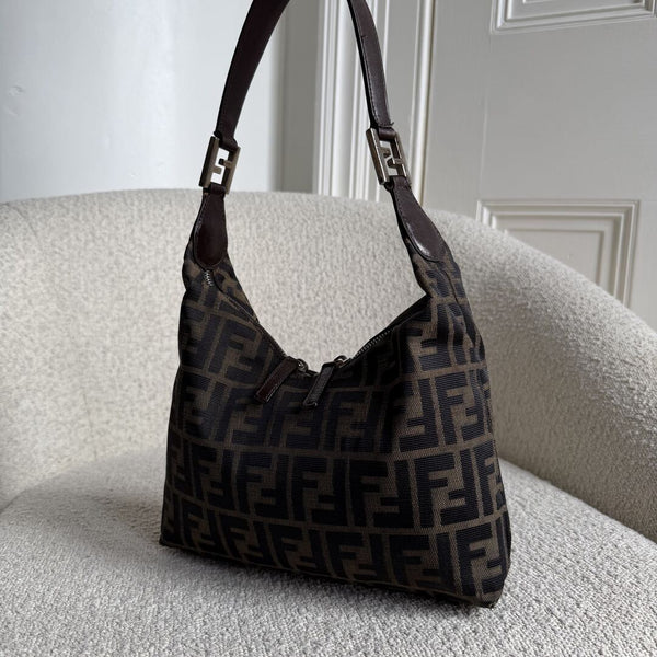 Fendi Zucca Canvas Brown Shoulder Bag