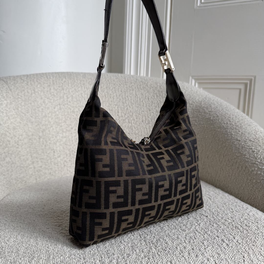 Fendi Zucca Canvas Brown Shoulder Bag