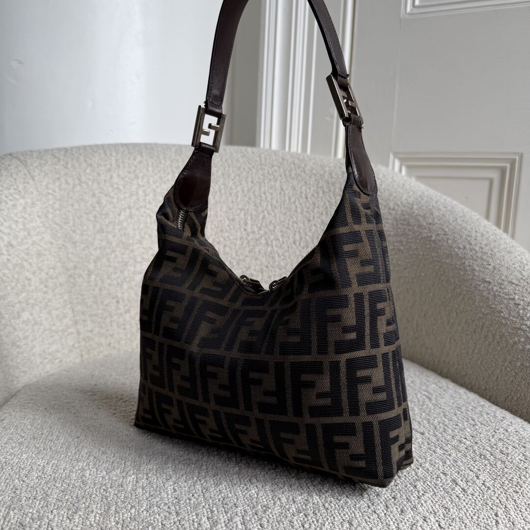Fendi Zucca Canvas Brown Shoulder Bag