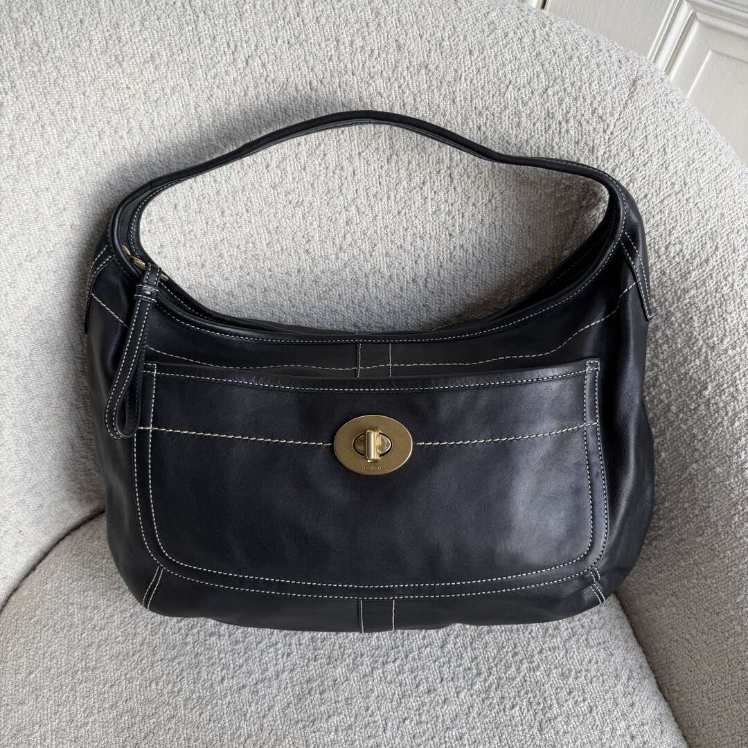 Coach Hobo XL Leather Black Shoulder Bag