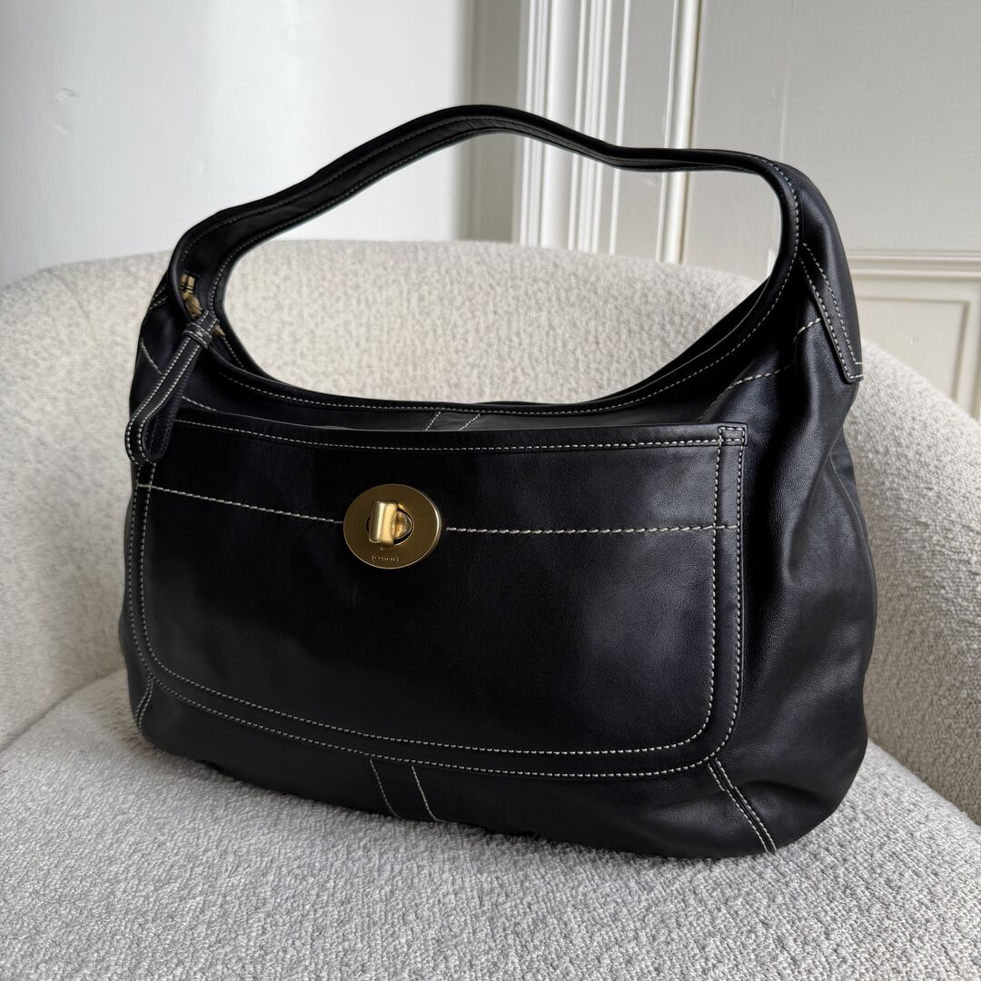 Coach Hobo XL Leather Black Shoulder Bag