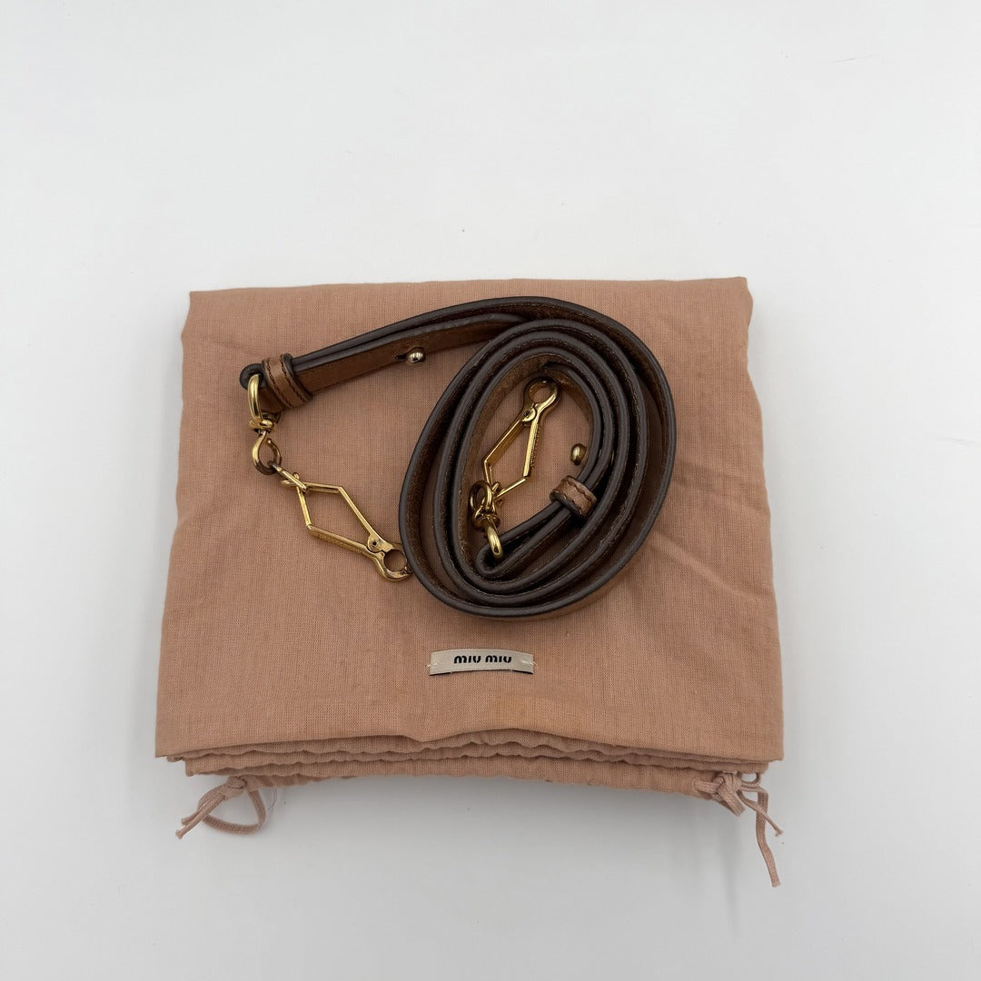 Miu Miu Vitello Leather Brown Handbag