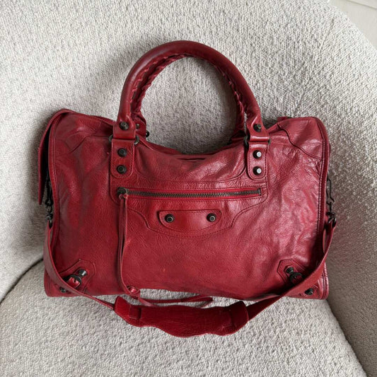 2012 Balenciaga City Leather Red Handbag