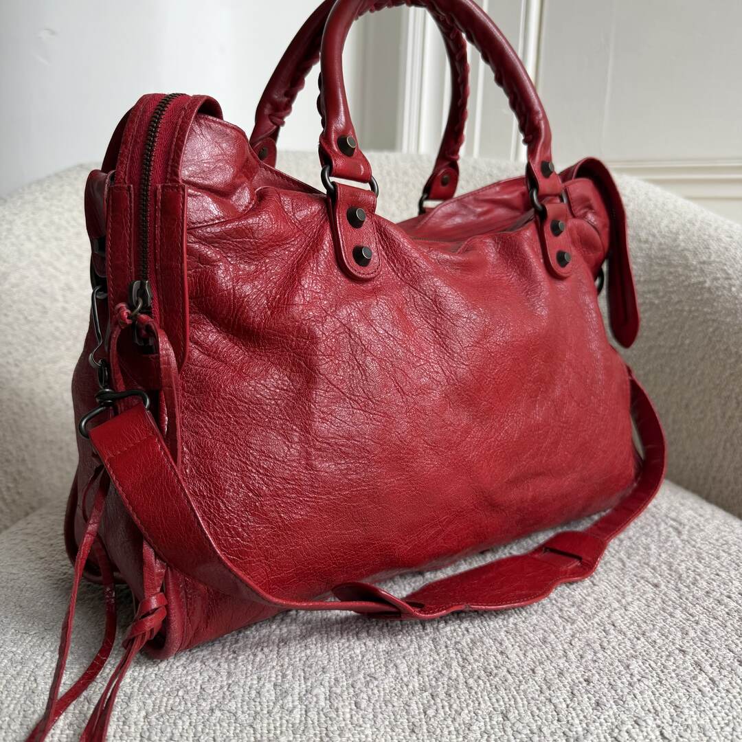 2012 Balenciaga City Leather Red Handbag