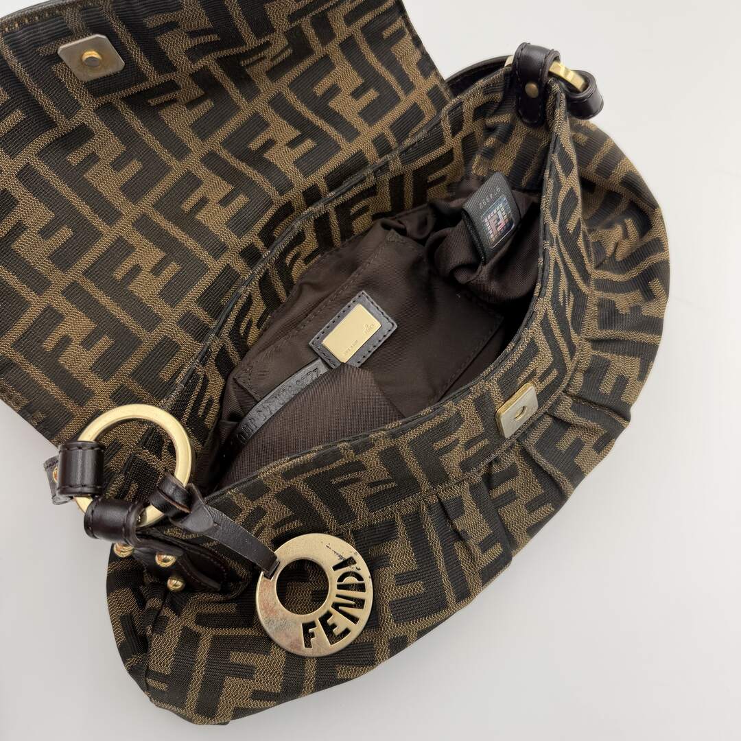 Fendi Zucca Chef Dark Brown Shoulder Bag