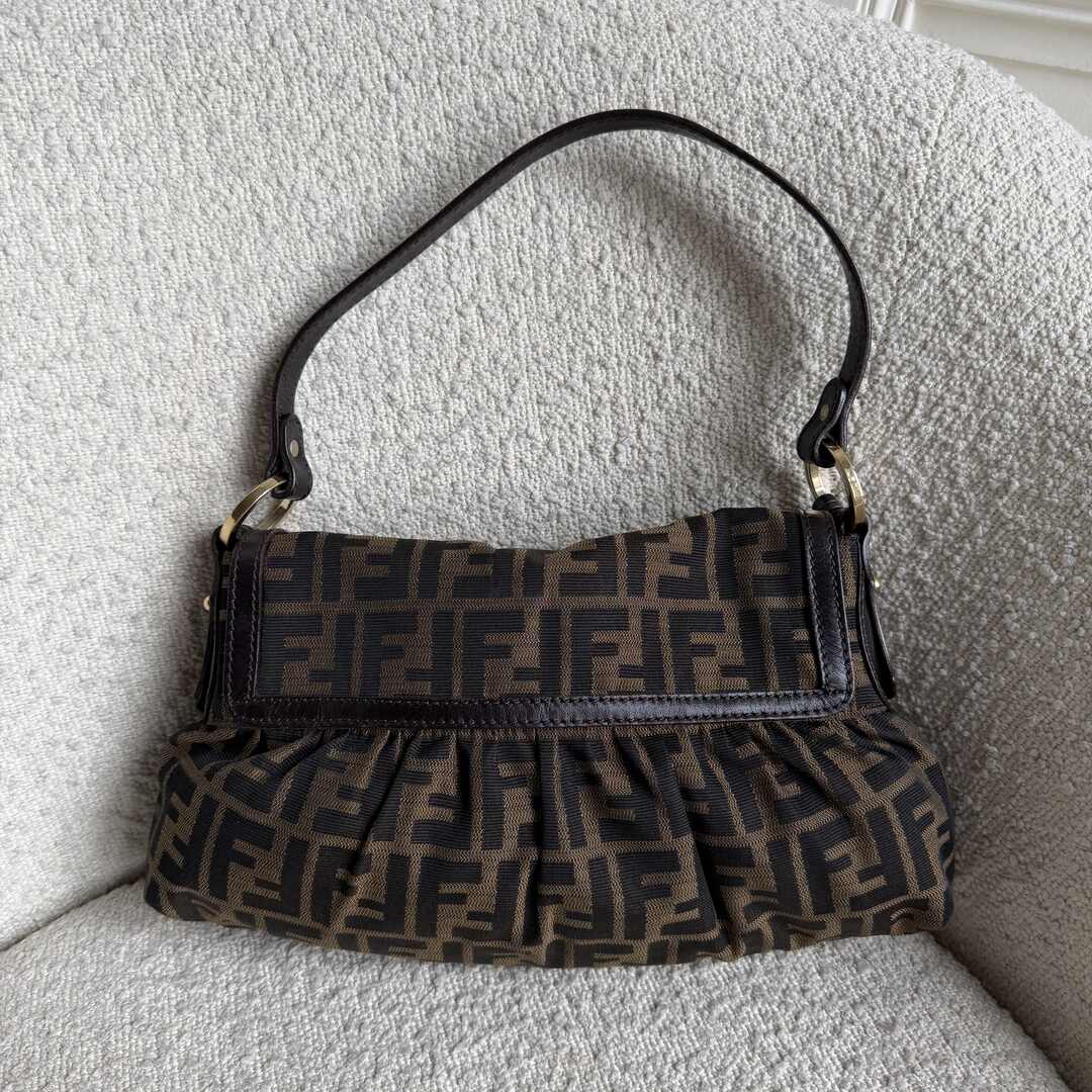 Fendi Zucca Chef Dark Brown Shoulder Bag