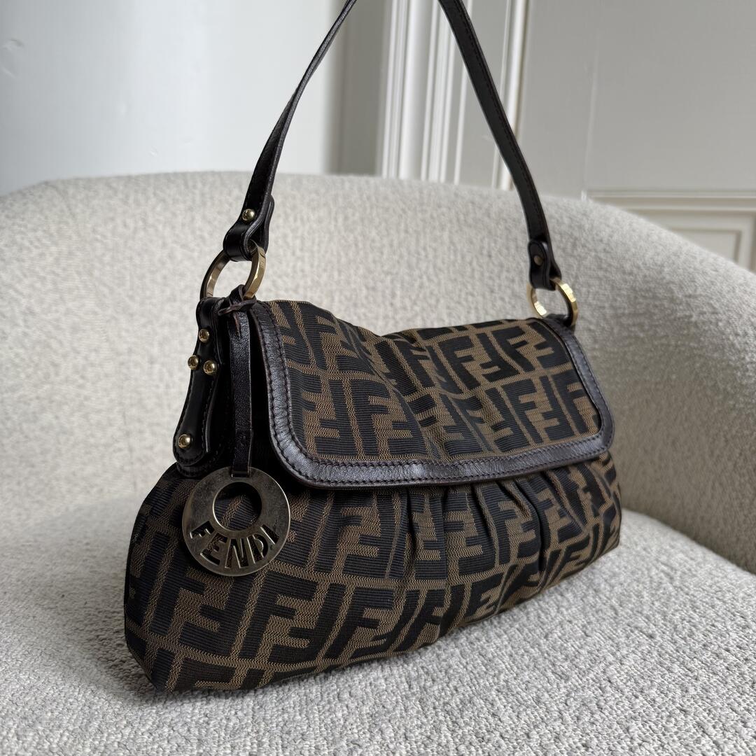 Fendi Zucca Chef Dark Brown Shoulder Bag