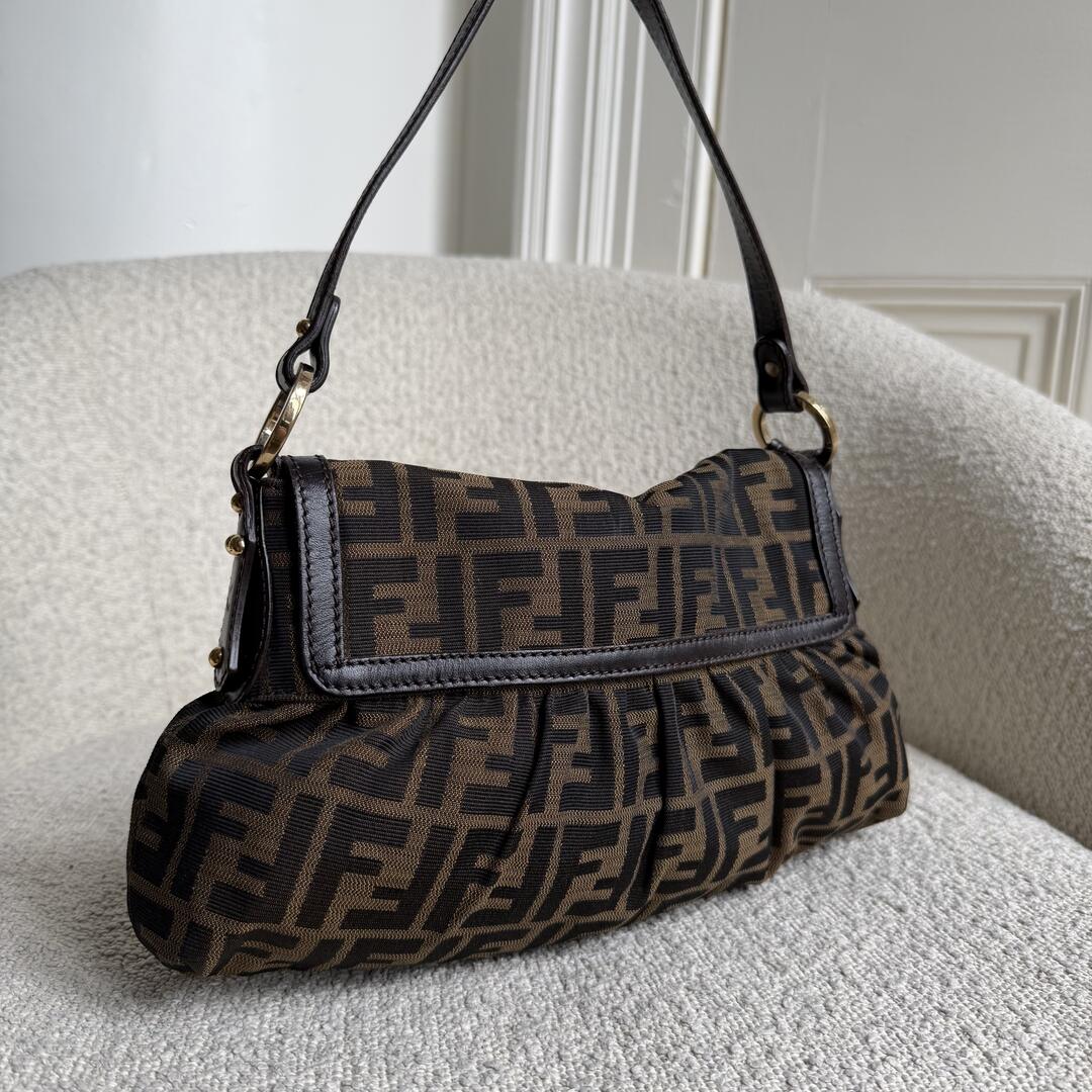 Fendi Zucca Chef Dark Brown Shoulder Bag