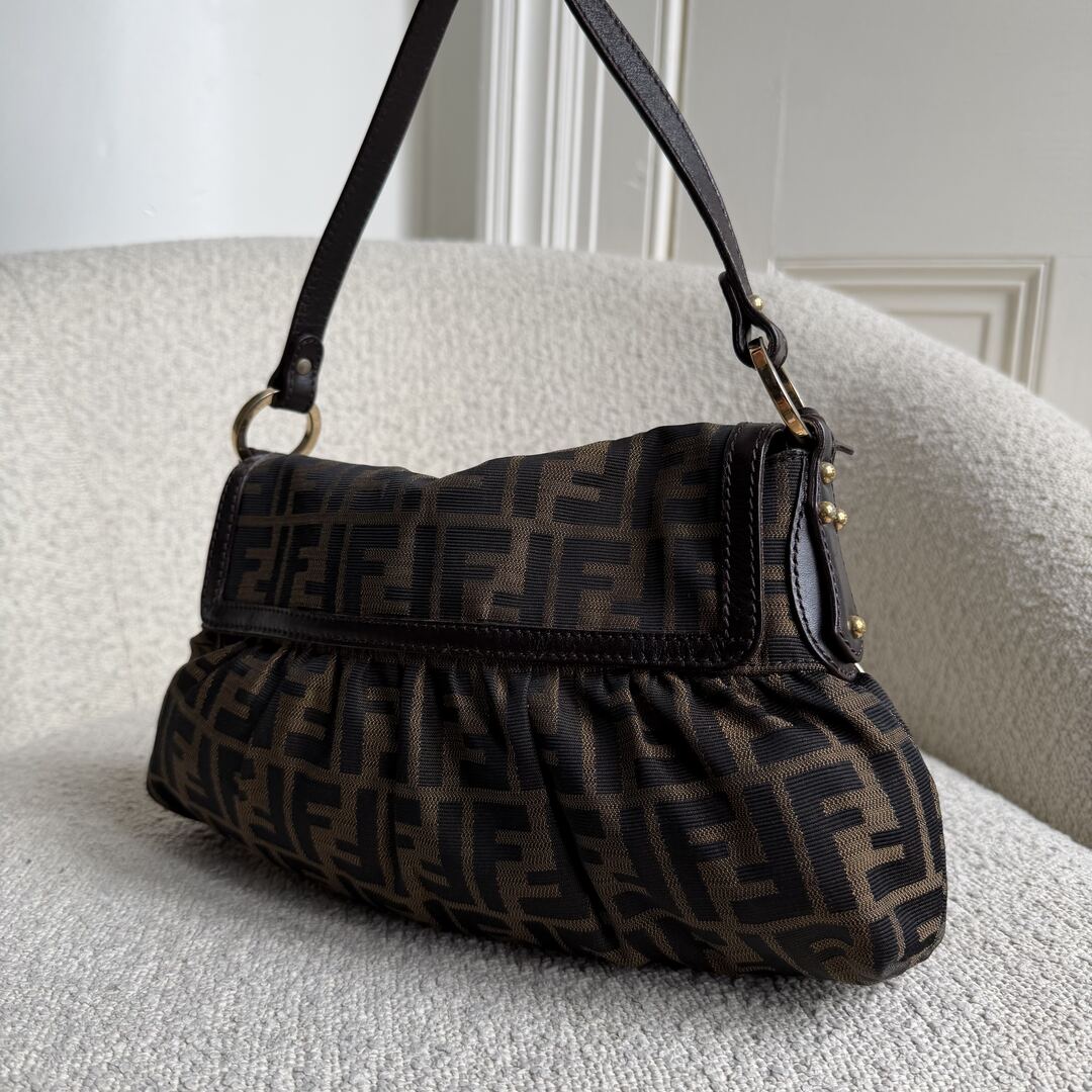 Fendi Zucca Chef Dark Brown Shoulder Bag