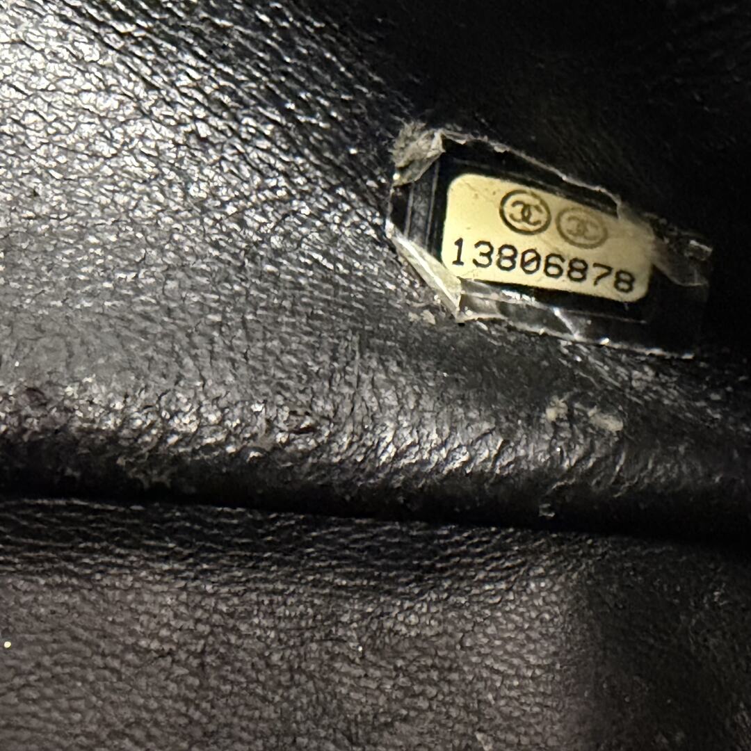 2010 Chanel CC Maxi Classic Caviar Single Flap Black Shoulder Bag