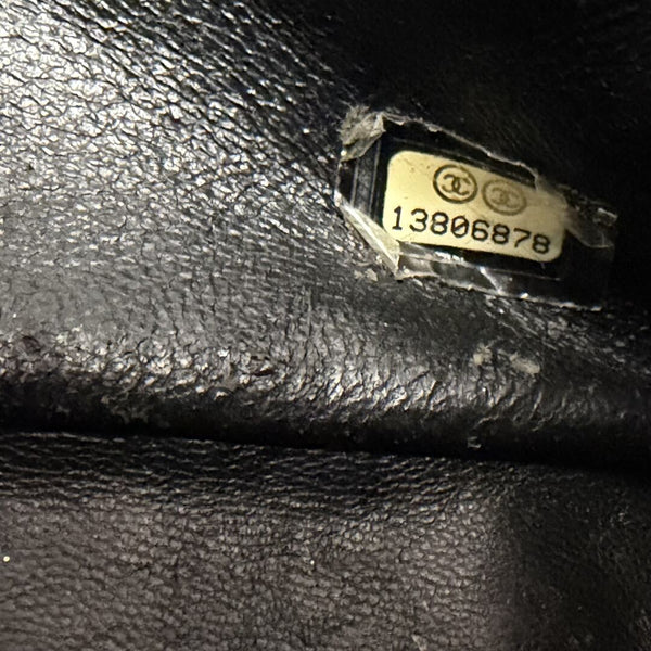 2010 Chanel CC Maxi Classic Caviar Single Flap Black Shoulder Bag