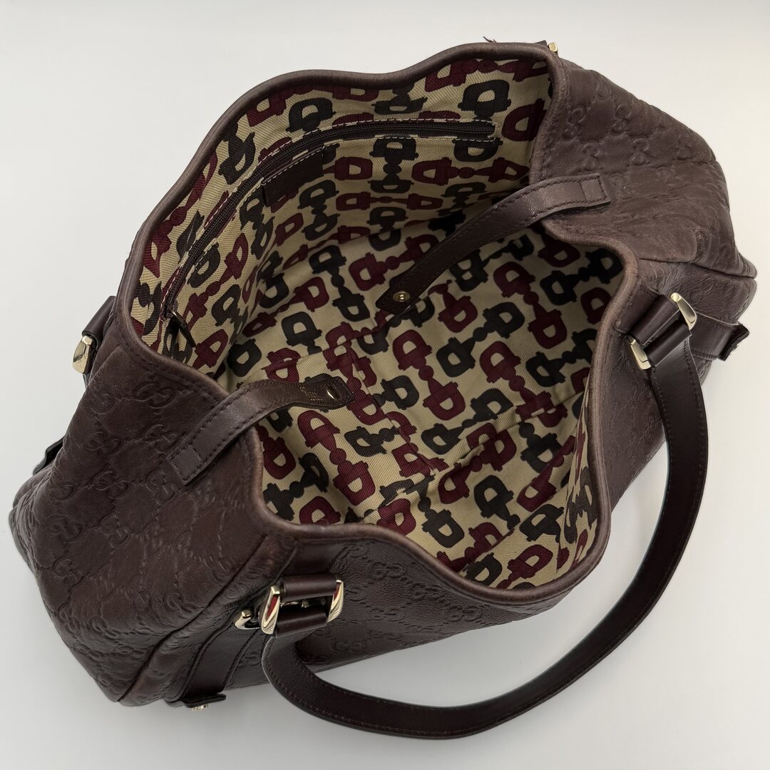 Gucci Guccissima Abbey Leather Brown Tote Bag