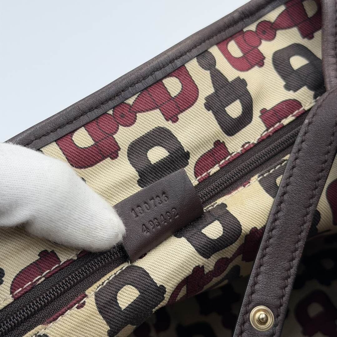 Gucci Guccissima Abbey Leather Brown Tote Bag