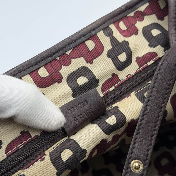 Gucci Guccissima Abbey Leather Brown Tote Bag