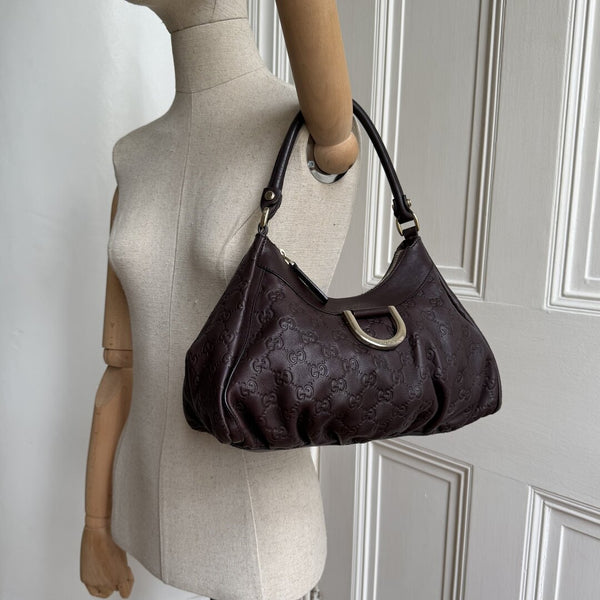 Gucci Guccissima Abbey Brown Shoulder Bag