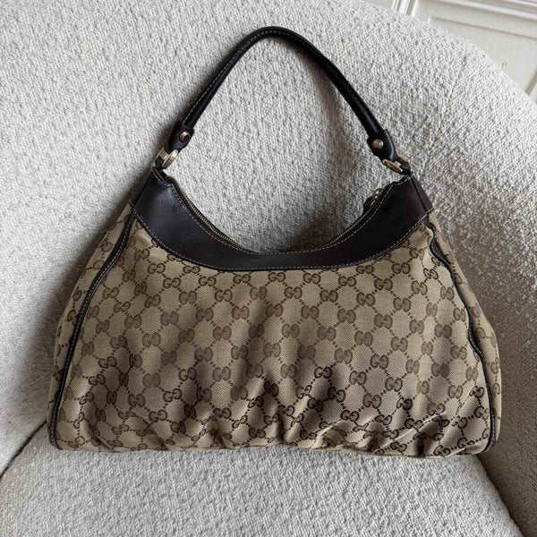 Gucci GG Canvas Abbey Brown Shoulder Bag