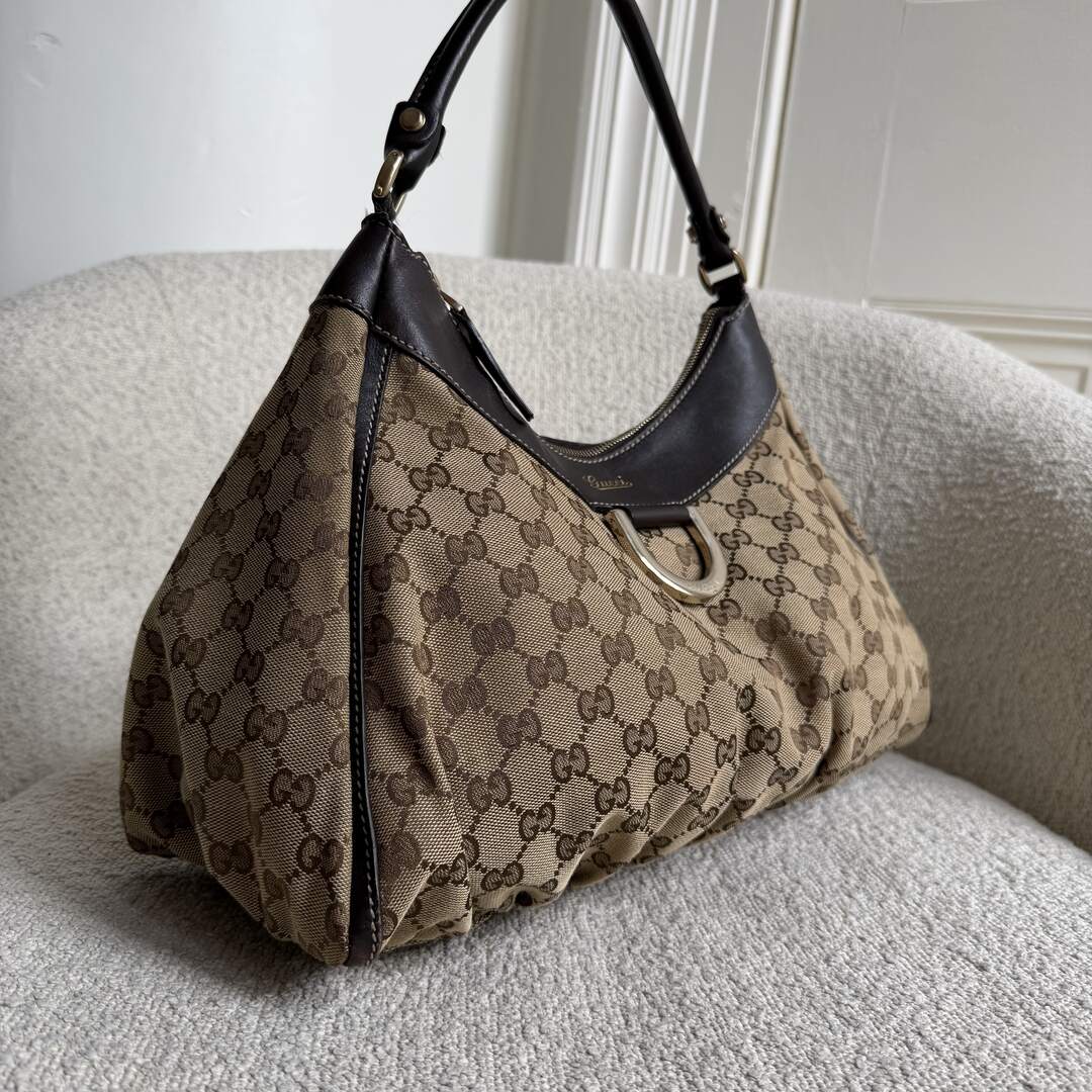 Gucci GG Canvas Abbey Brown Shoulder Bag