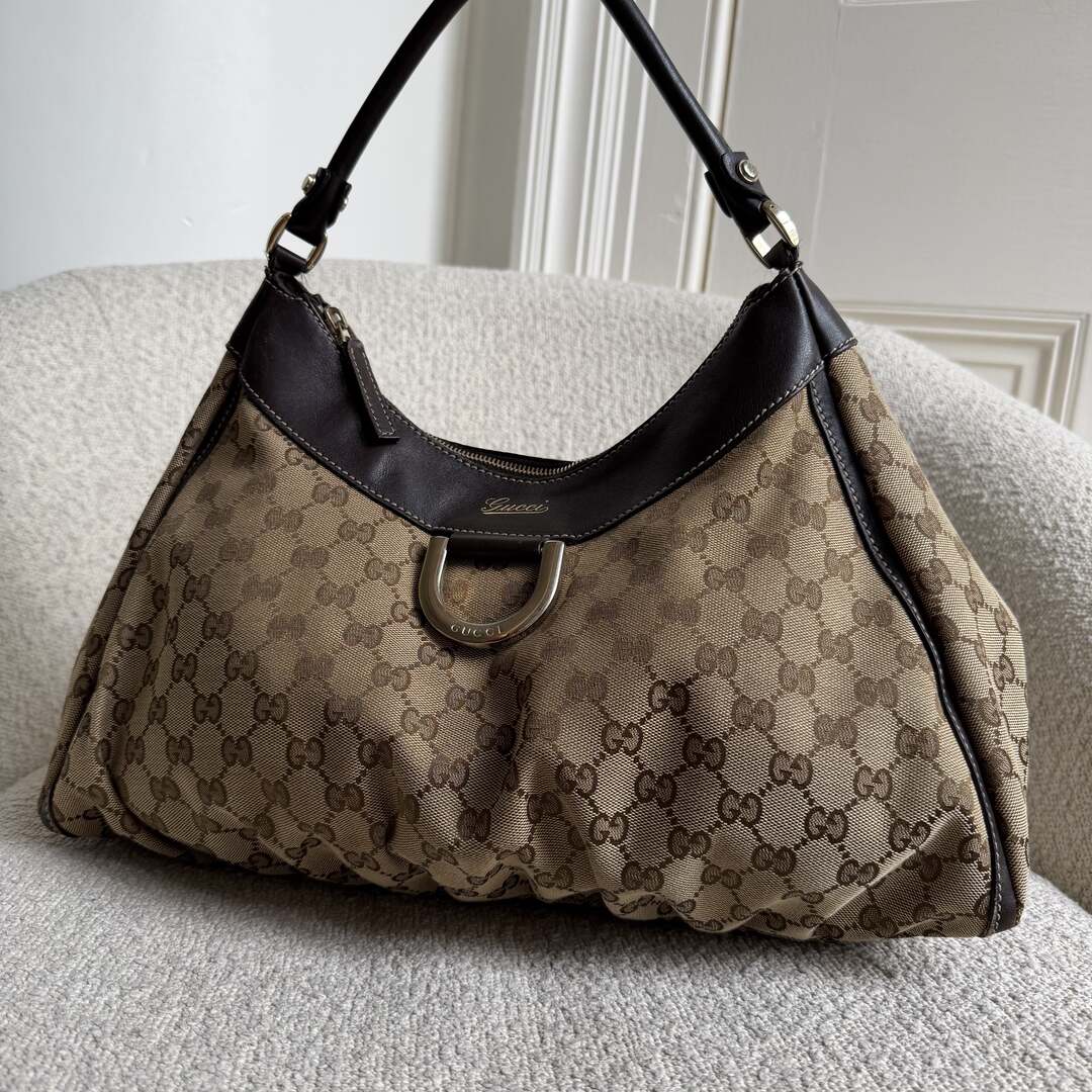 Gucci GG Canvas Abbey Brown Shoulder Bag
