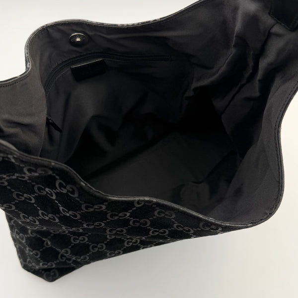 Gucci GG Monogram Suede Navy Shoulder Bag