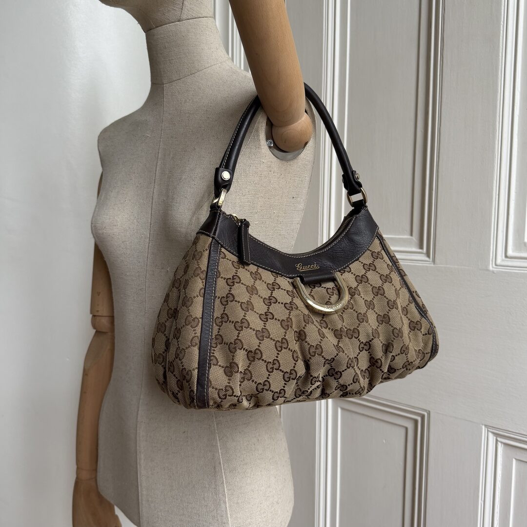 Gucci GG Canvas Abbey Brown Shoulder Bag