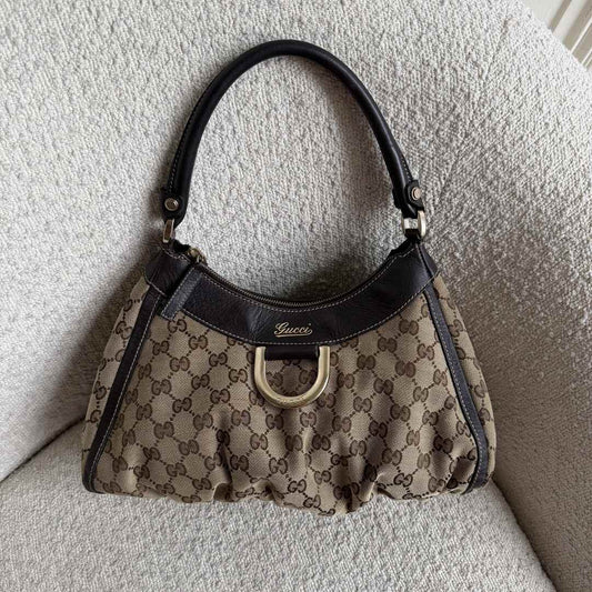 Gucci GG Canvas Abbey Brown Shoulder Bag