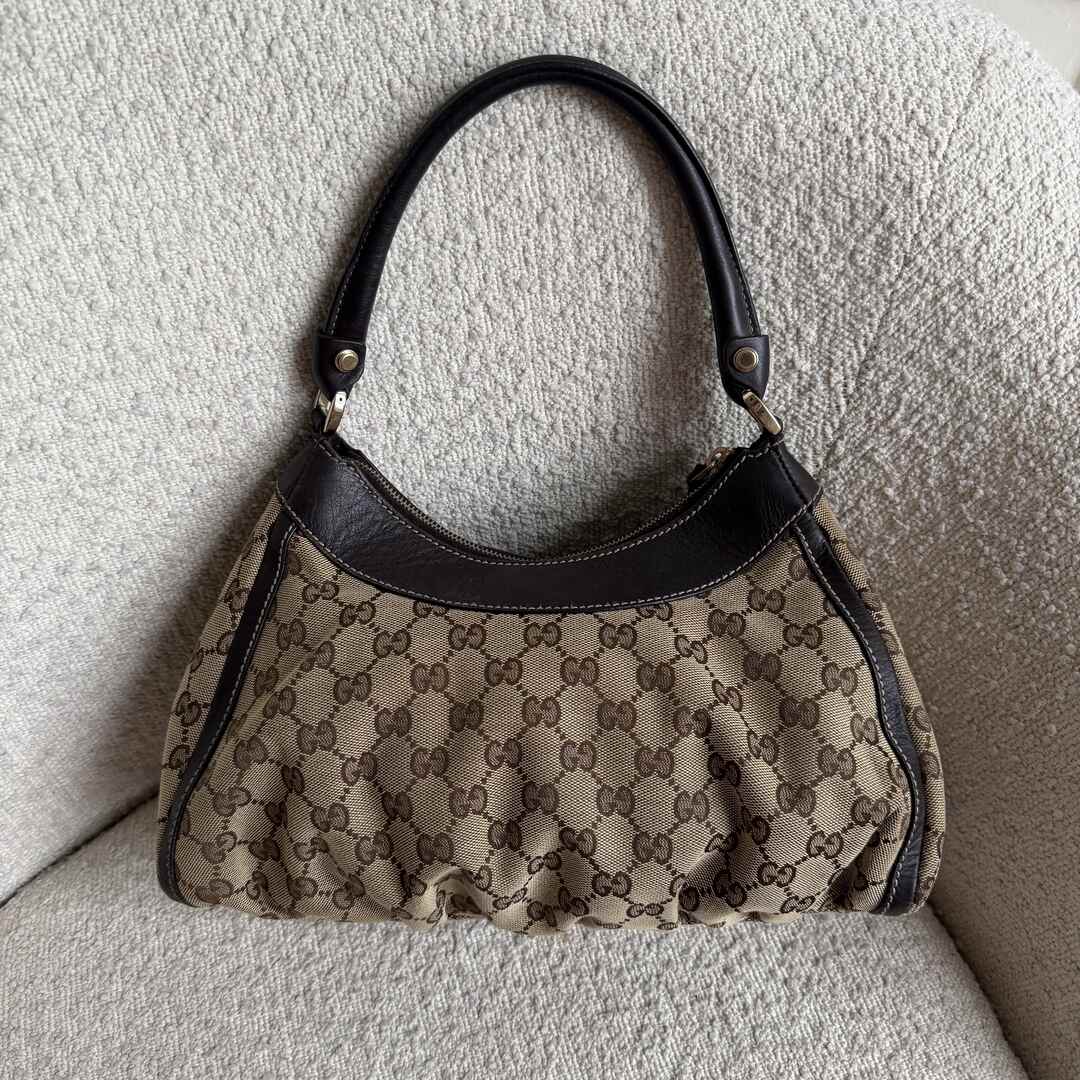 Gucci GG Canvas Abbey Brown Shoulder Bag