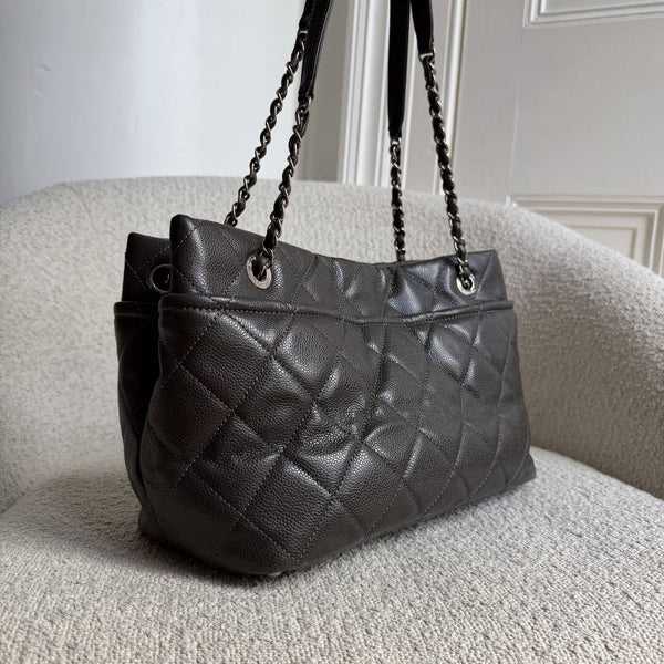 2012 Chanel CC Petite Timeless Caviar Grey Tote Bag