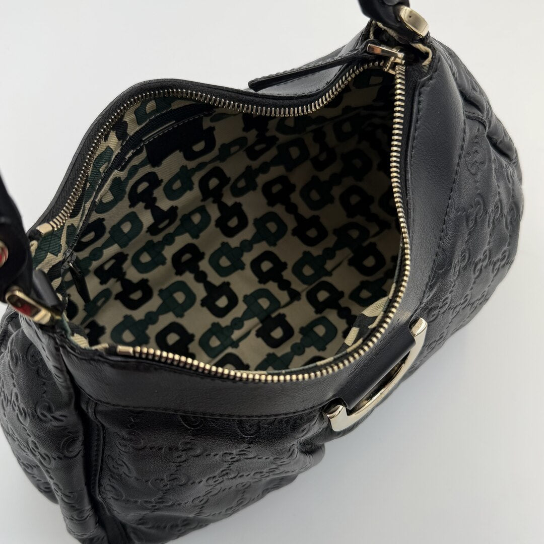 Gucci Guccissima Abbey Leather Black Shoulder Bag