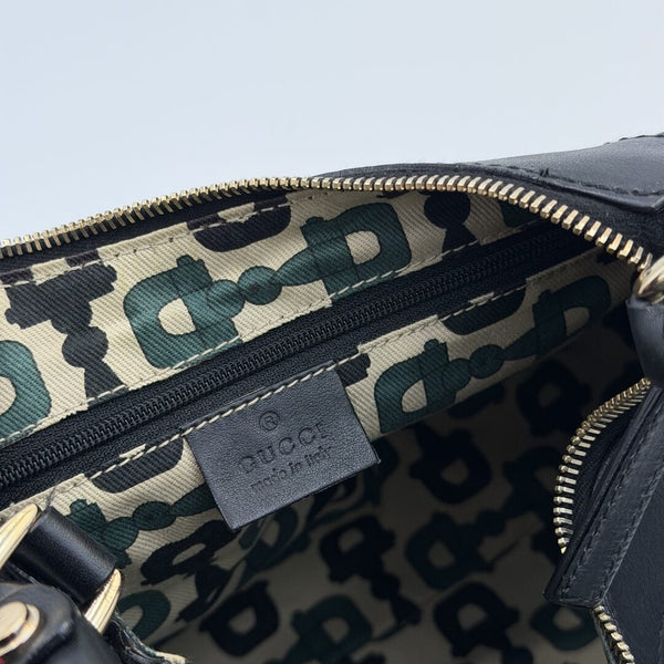 Gucci Guccissima Abbey Leather Black Shoulder Bag
