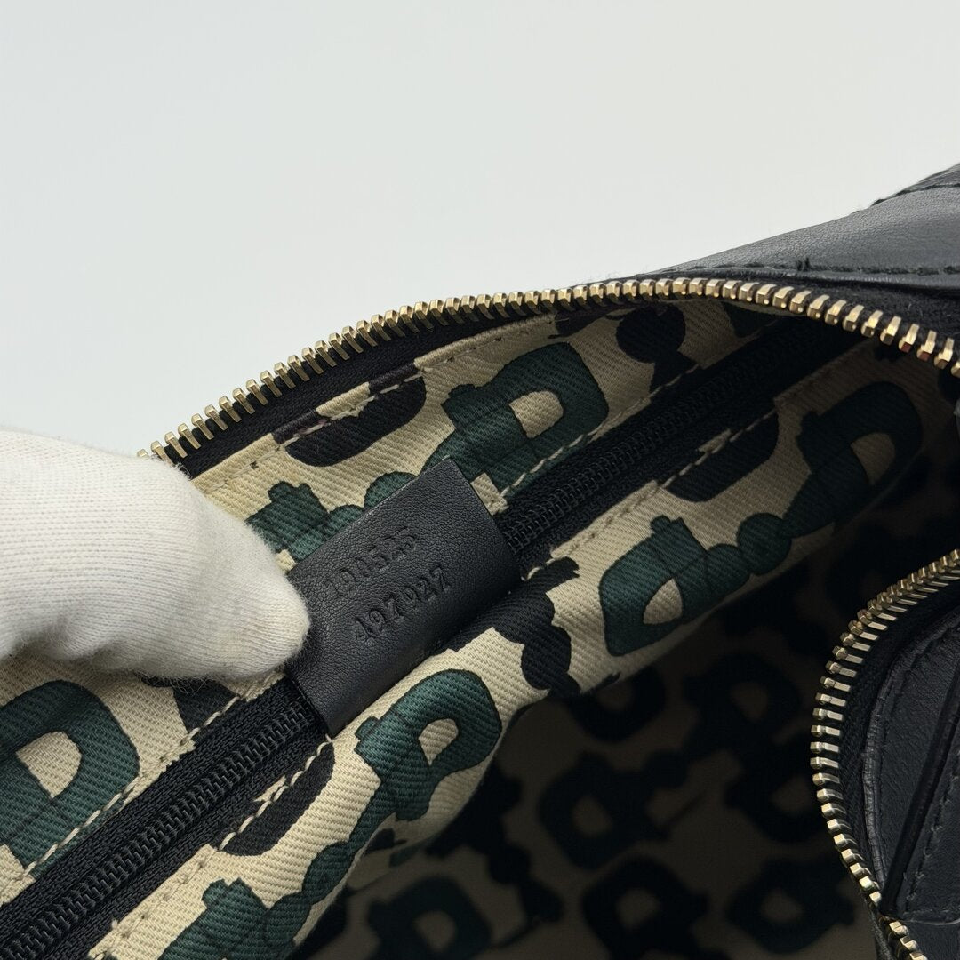 Gucci Guccissima Abbey Leather Black Shoulder Bag